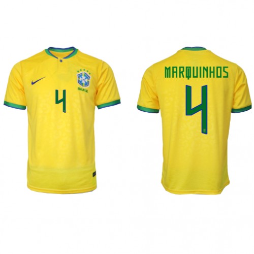 Brazil Marquinhos #4 Domaci Dres SP 2022 Kratak Rukav